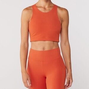 REI Orange Take Your Time Bra Athletic Sleeveless Tank Top Women's Sz L